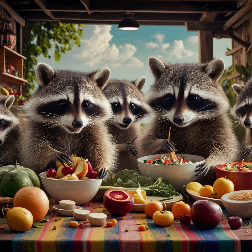  Raccoons and Their Culinary Adventures