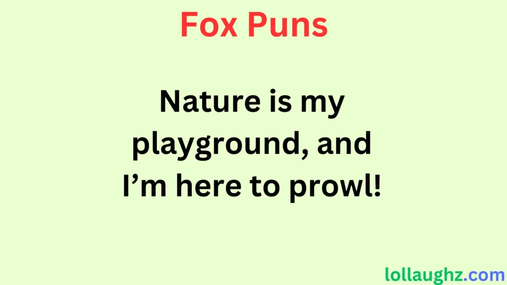 Fox Puns for Nature & Adventure Lovers 